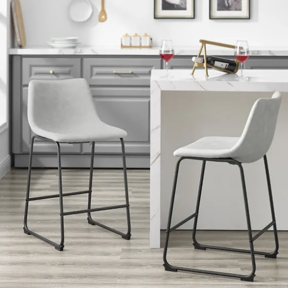 Faux Leather Counter Stools, Set Of 2-Kirkland's Home Shop
