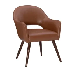 Faux Leather Curved Open Back Dining Chair-Kirkland's Home Clearance