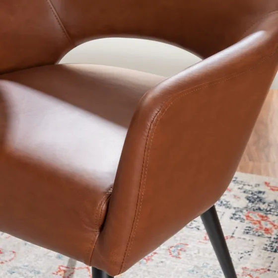 Faux Leather Curved Open Back Dining Chair-Kirkland's Home Clearance