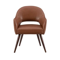 Faux Leather Curved Open Back Dining Chair-Kirkland's Home Clearance