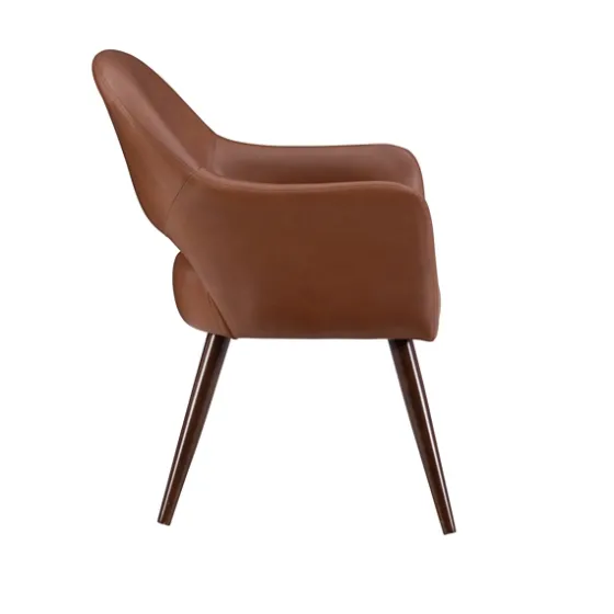 Faux Leather Curved Open Back Dining Chair-Kirkland's Home Clearance