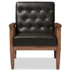 Faux Leather Mid-Century Modern Accent Chair-Kirkland's Home New