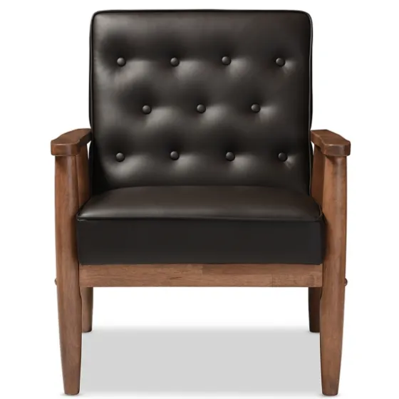 Faux Leather Mid-Century Modern Accent Chair-Kirkland's Home New