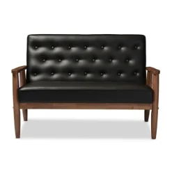 Faux Leather Modern 2-Seat Loveseat-Kirkland's Home Cheap