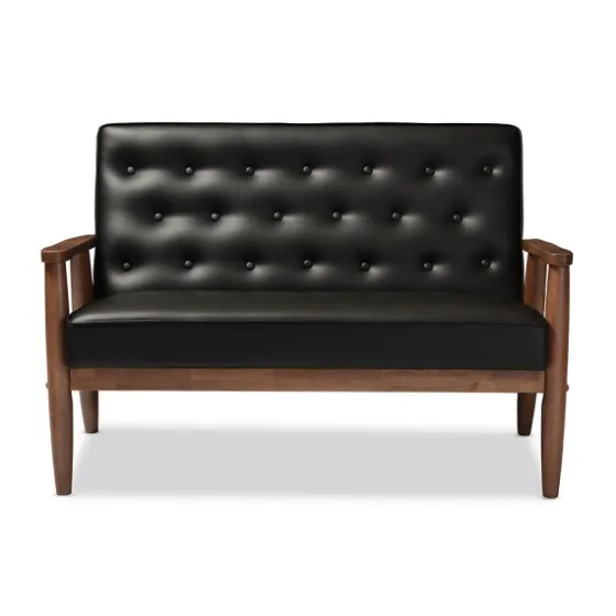 Faux Leather Modern 2-Seat Loveseat-Kirkland's Home Cheap