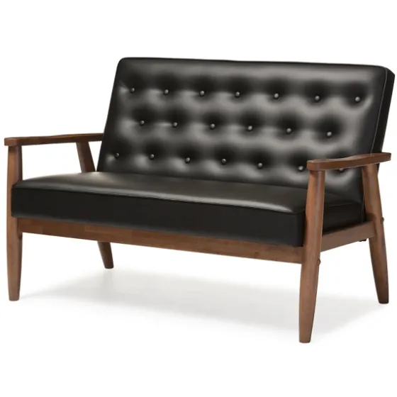 Faux Leather Modern 2-Seat Loveseat-Kirkland's Home Cheap