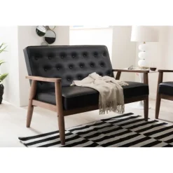 Faux Leather Modern 2-Seat Loveseat-Kirkland's Home Cheap