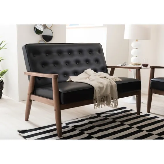 Faux Leather Modern 2-Seat Loveseat-Kirkland's Home Cheap