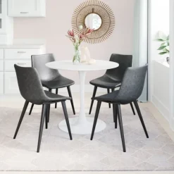 Faux Leather Scoop Dining Chairs, Set Of 2-Kirkland's Home Hot
