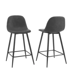Faux Leather Slope Bar Stools, Set Of 2-Kirkland's Home Cheap