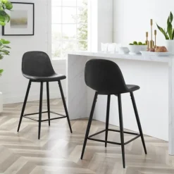 Faux Leather Slope Bar Stools, Set Of 2-Kirkland's Home Cheap