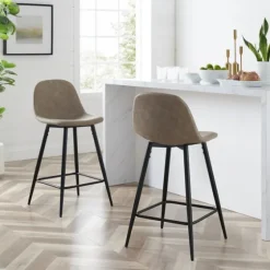 Faux Leather Slope Counter Stools, Set Of 2-Kirkland's Home Sale