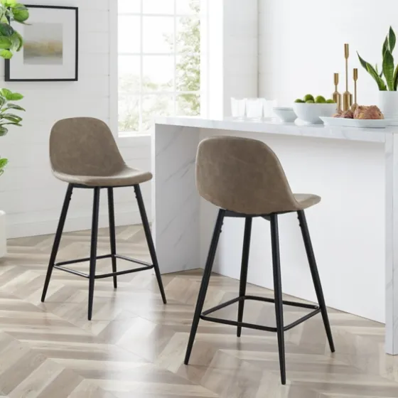Faux Leather Slope Counter Stools, Set Of 2-Kirkland's Home Sale