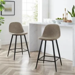 Faux Leather Slope Counter Stools, Set Of 2-Kirkland's Home Sale