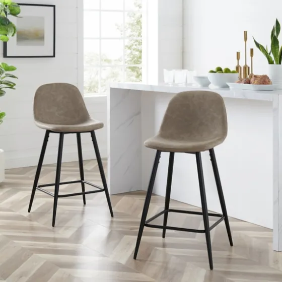 Faux Leather Slope Counter Stools, Set Of 2-Kirkland's Home Sale