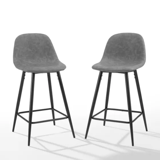 Faux Leather Slope Counter Stools, Set Of 2-Kirkland's Home Fashion