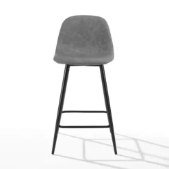 Faux Leather Slope Counter Stools, Set Of 2-Kirkland's Home Fashion