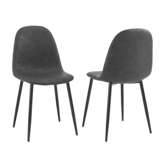 Faux Leather Slope Dining Chairs, Set Of 2-Kirkland's Home Cheap