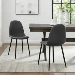 Faux Leather Slope Dining Chairs, Set Of 2-Kirkland's Home Cheap