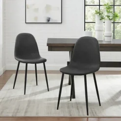 Faux Leather Slope Dining Chairs, Set Of 2-Kirkland's Home Cheap