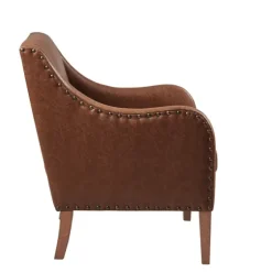 Faux Leather Sloped Arm Accent Chair-Kirkland's Home Online