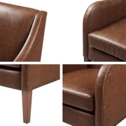 Faux Leather Sloped Arm Accent Chair-Kirkland's Home Online