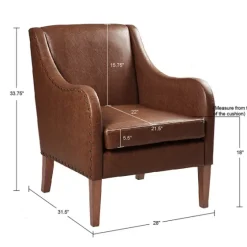 Faux Leather Sloped Arm Accent Chair-Kirkland's Home Online