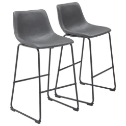 Faux Leather Sloped Bar Stools, Set Of 2-Kirkland's Home Store