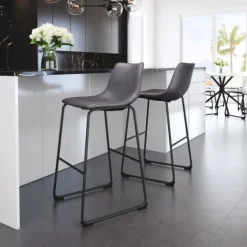 Faux Leather Sloped Bar Stools, Set Of 2-Kirkland's Home Store