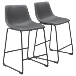 Faux Leather Sloped Counter Stools, Set Of 2-Kirkland's Home Fashion