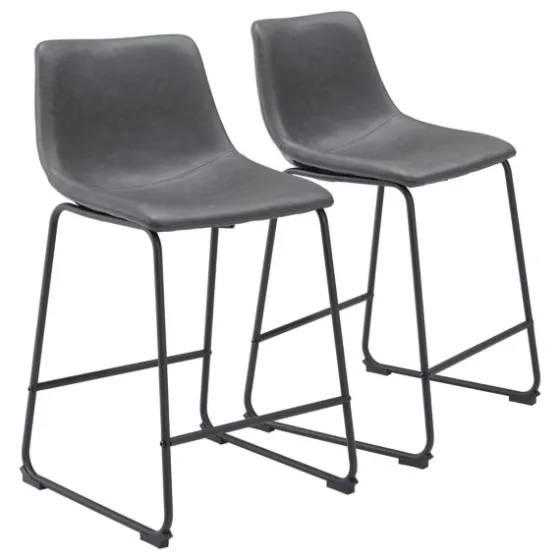 Faux Leather Sloped Counter Stools, Set Of 2-Kirkland's Home Fashion