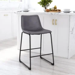 Faux Leather Sloped Counter Stools, Set Of 2-Kirkland's Home Fashion