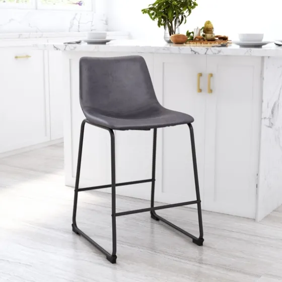 Faux Leather Sloped Counter Stools, Set Of 2-Kirkland's Home Fashion