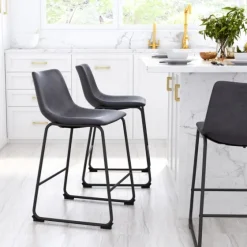Faux Leather Sloped Counter Stools, Set Of 2-Kirkland's Home Fashion