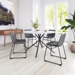 Faux Leather Sloped Dining Chairs, Set Of 2-Kirkland's Home Fashion