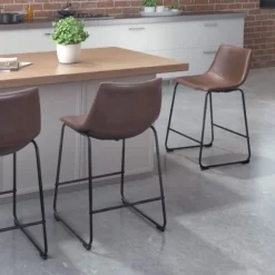 Faux Leather Sloped 2-Pc. Counter Stool Set-Kirkland's Home Fashion
