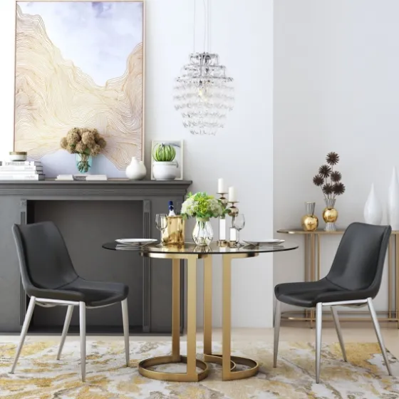 Faux Leather Stitch Dining Chairs, Set Of 2-Kirkland's Home Discount