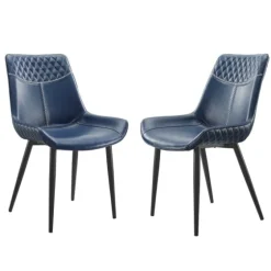 Faux Leather Stitched Chairs, Set Of 2-Kirkland's Home Clearance