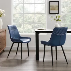 Faux Leather Stitched Chairs, Set Of 2-Kirkland's Home Clearance