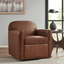 Faux Leather Swivel Club Chair-Kirkland's Home Best