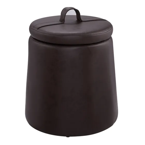 Faux Leather Top Handle Storage Ottoman-Kirkland's Home Cheap
