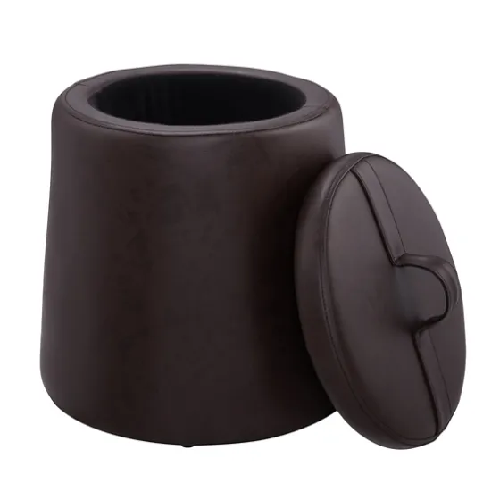 Faux Leather Top Handle Storage Ottoman-Kirkland's Home Cheap