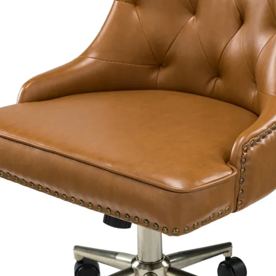 Faux Leather Tufted Back Office Chair-Kirkland's Home Online
