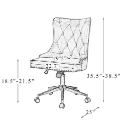Faux Leather Tufted Back Office Chair-Kirkland's Home Online