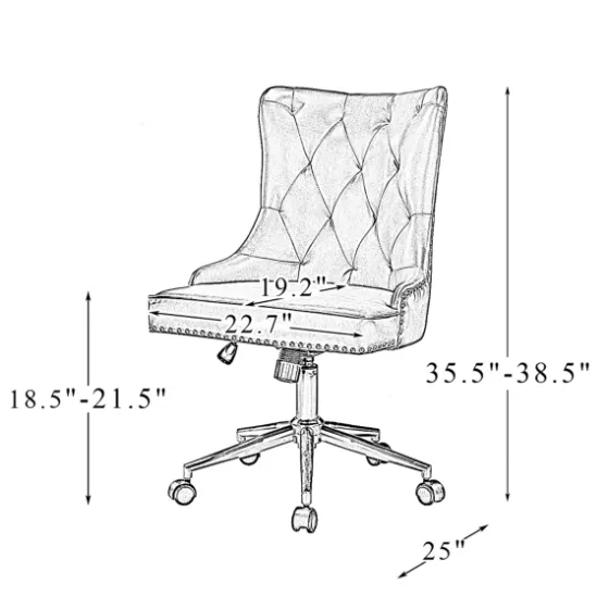 Faux Leather Tufted Back Office Chair-Kirkland's Home Online