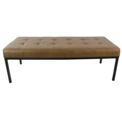 Faux Leather Tufted Button Bench-Kirkland's Home Flash Sale