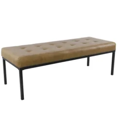 Faux Leather Tufted Button Bench-Kirkland's Home Flash Sale