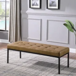 Faux Leather Tufted Button Bench-Kirkland's Home Flash Sale