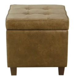 Faux Leather Tufted Storage Ottoman-Kirkland's Home Online