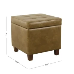 Faux Leather Tufted Storage Ottoman-Kirkland's Home Online
